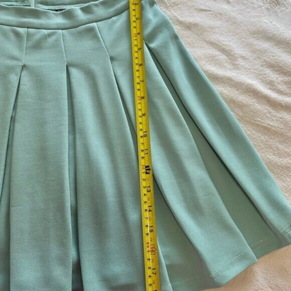 Mint Green Pleated Highwaisted Tennis Skirt - Picture 12 of 12